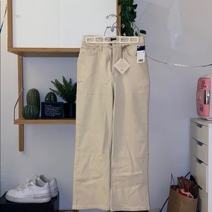 Wide Legged White/Cream Lee Jeans